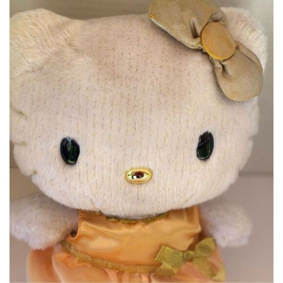 Hello Kitty Sanrio 2010 Orange Dress Shiny Plush - Picture 2 of 5
